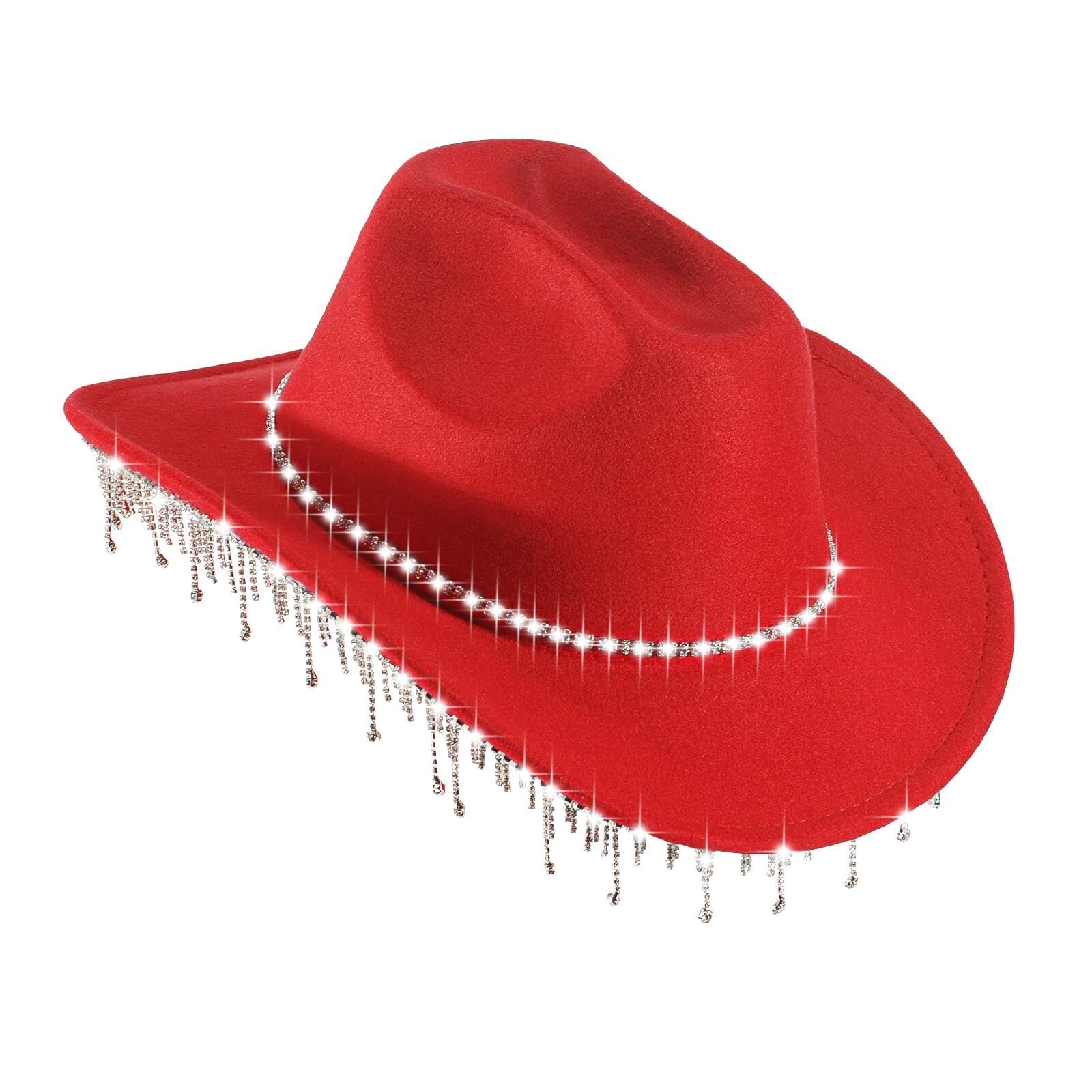 6977 Womens Rhinestone Hat Cowboy Hat Cowgirl Wide Brim Diamond-Glitter